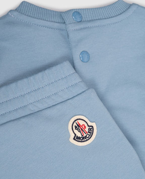 Moncler ENFANT Children's blue insulated suit with logo patch L29518M0000789AM3