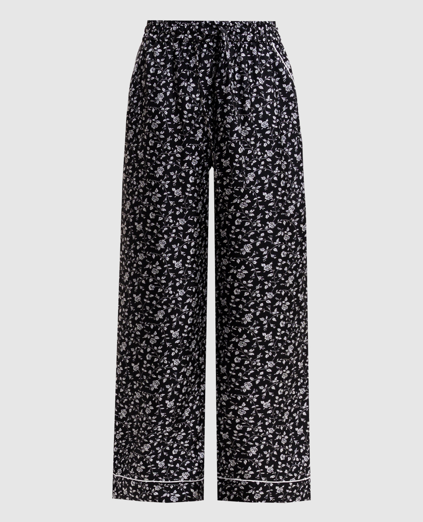 Black silk pajama pants