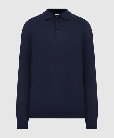 Blue wool and cashmere cardigan
