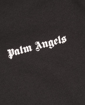 Palm Angels Children's insulated black hoodie with logo print F6PAJBHS011
