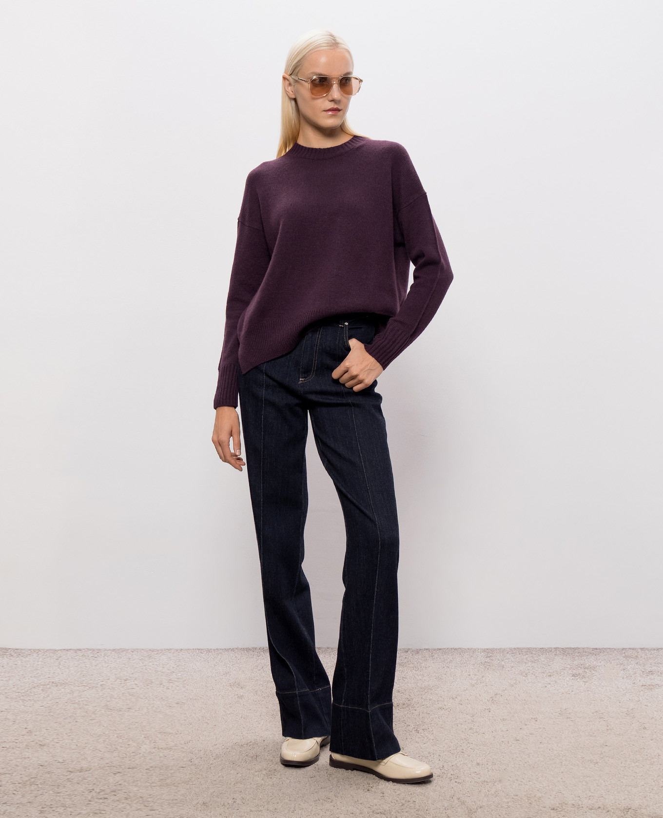 Purple cashmere sweater Allude 2