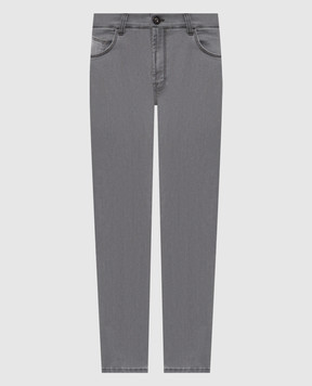 Stefano Ricci Grey jeans with logo patch MFT61B3090T109BK