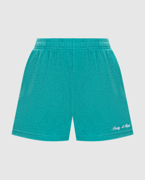 Sporty & Rich Green terry shorts with logo embroidery SH001712326GR02