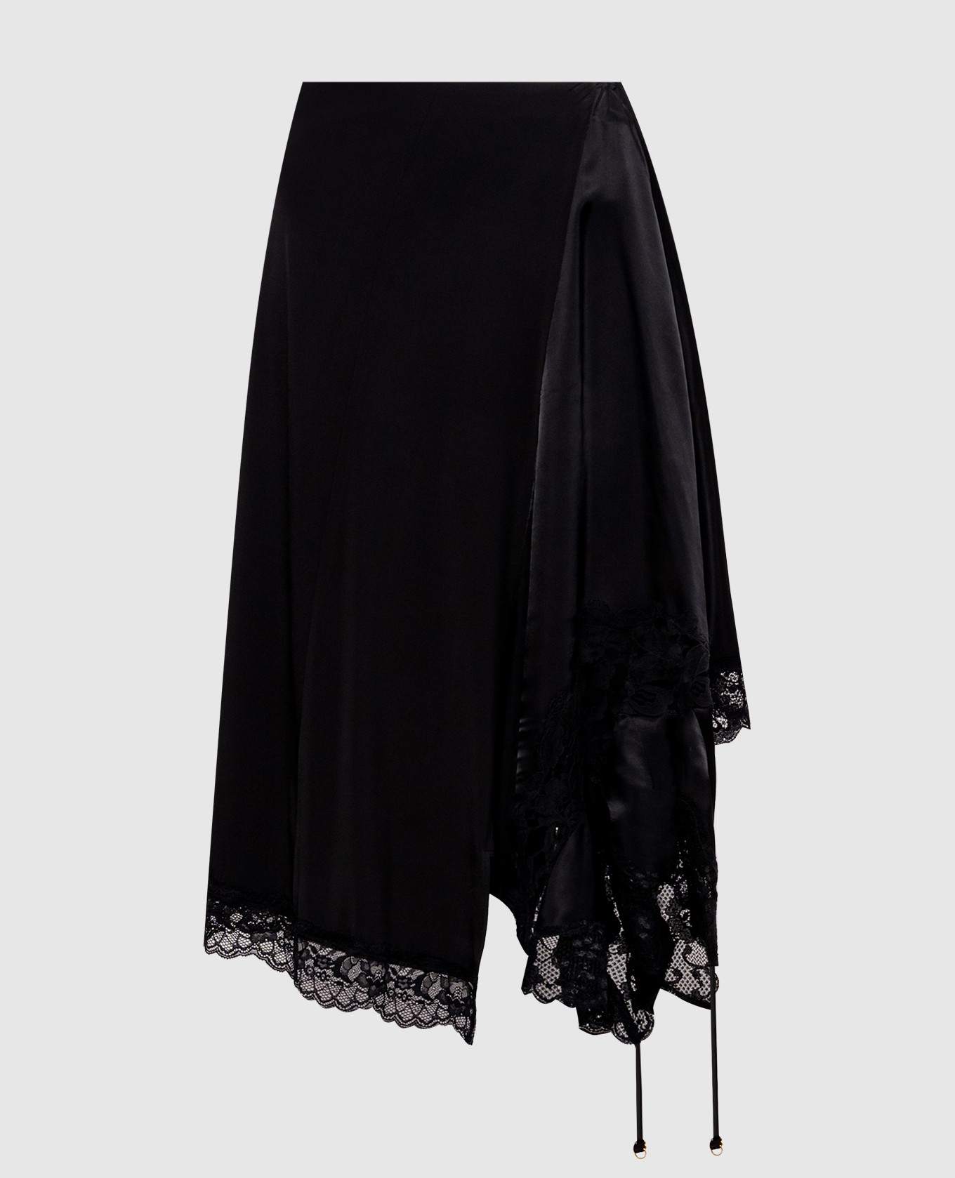

Black asymmetrical skirt with lace Vetements
