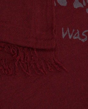 Y`S Yamamoto Burgundy wool scarf YVL01190