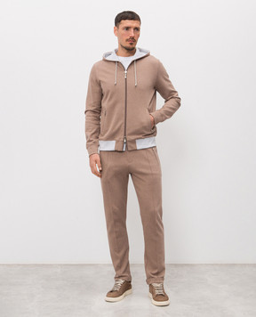 Doriani Cashmere Brown track pants with lapels 840PANTTAZF1853J29