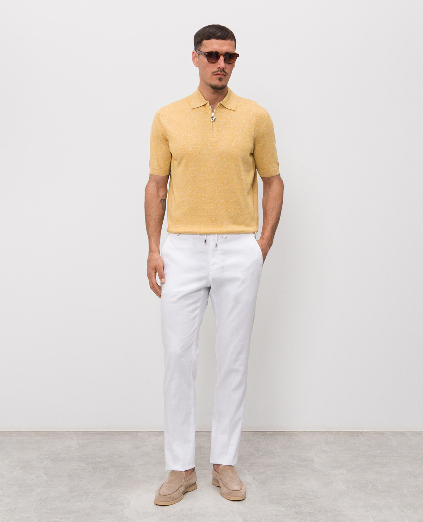 

Yellow polo with silk and linen Stefano Ricci