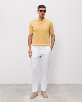 Stefano Ricci Yellow polo with silk and linen K616445P30F26112