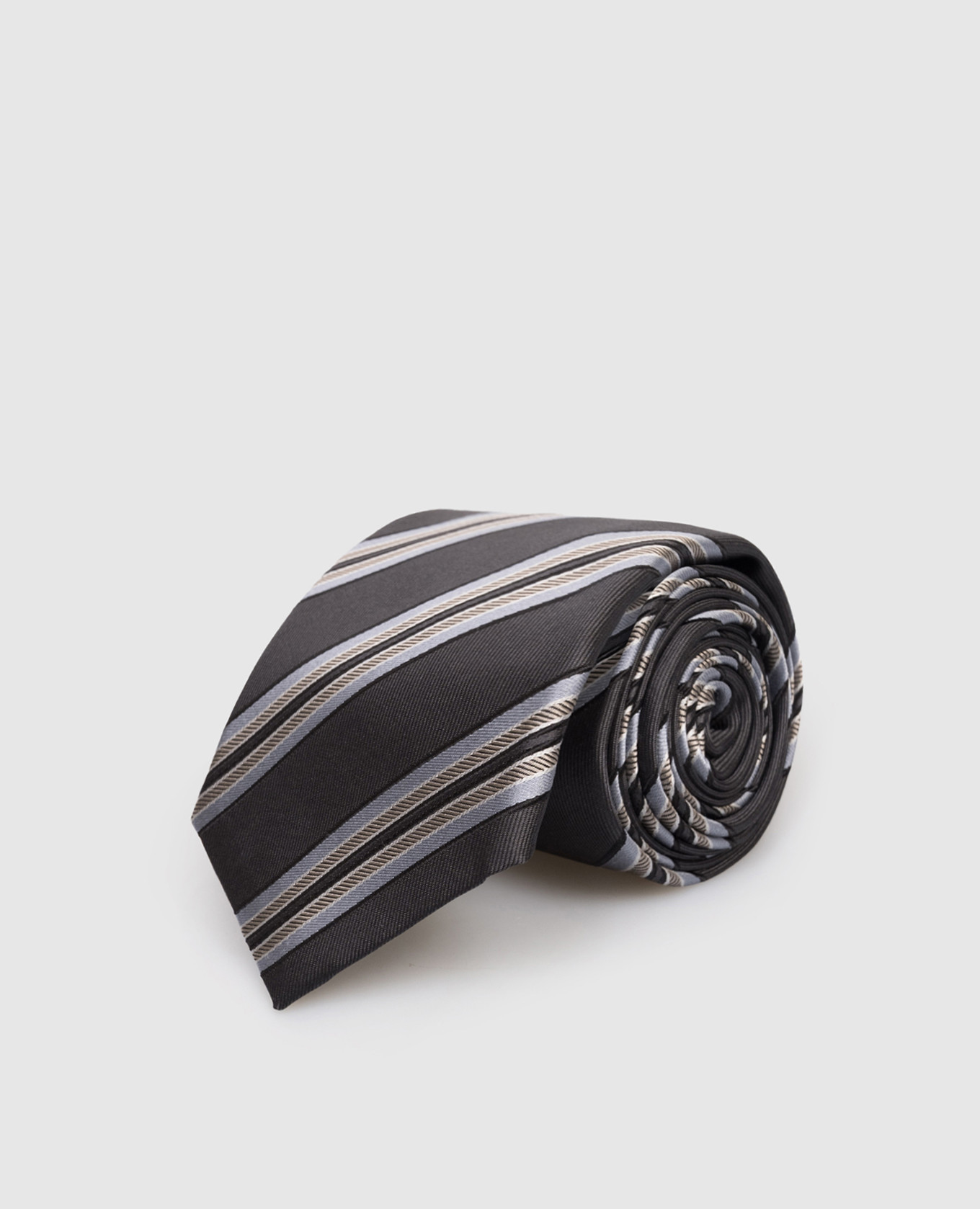 

Gray striped silk tie Brunello Cucinelli, Grey