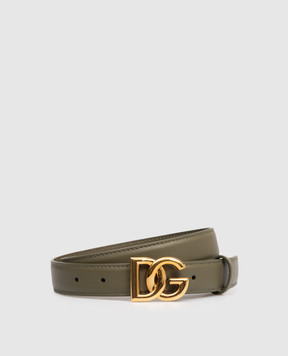 Dolce&Gabbana Khaki leather belt with logo BE1447AK274