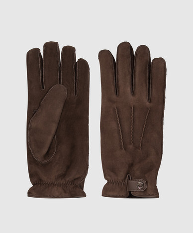 Brown suede gloves