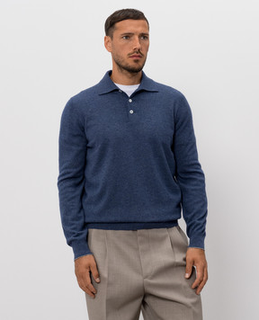 Brunello Cucinelli Blue cashmere polo shirt M2200295
