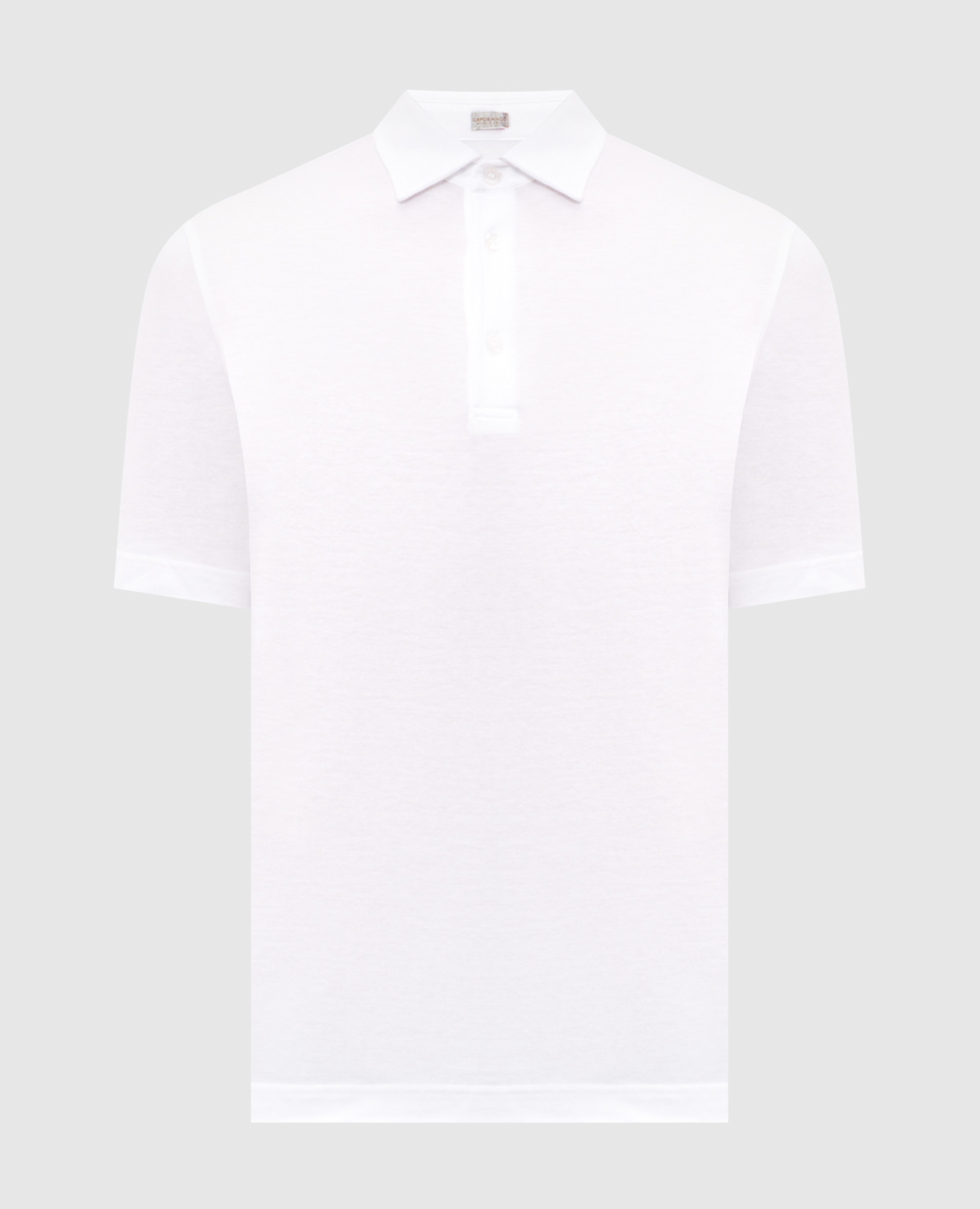 

White polo shirt with logo patch CAPOBIANCO