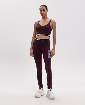 Off-White Purple leggings with monogram print 2FH00390B