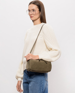 Christian Villa Khaki suede bag 06663TRUFFLE