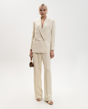 Dondup Ivory linen pants DP841IF0041DXXX