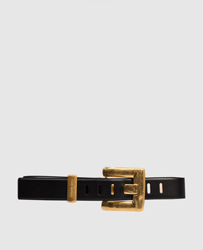 Balmain Anthem Black Leather Belt GN1WJ192LSLX