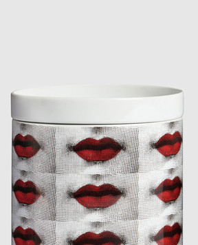 Fornasetti NEL MENTRE scented candle - Bocche Décor in a porcelain candlestick FPB005YFP