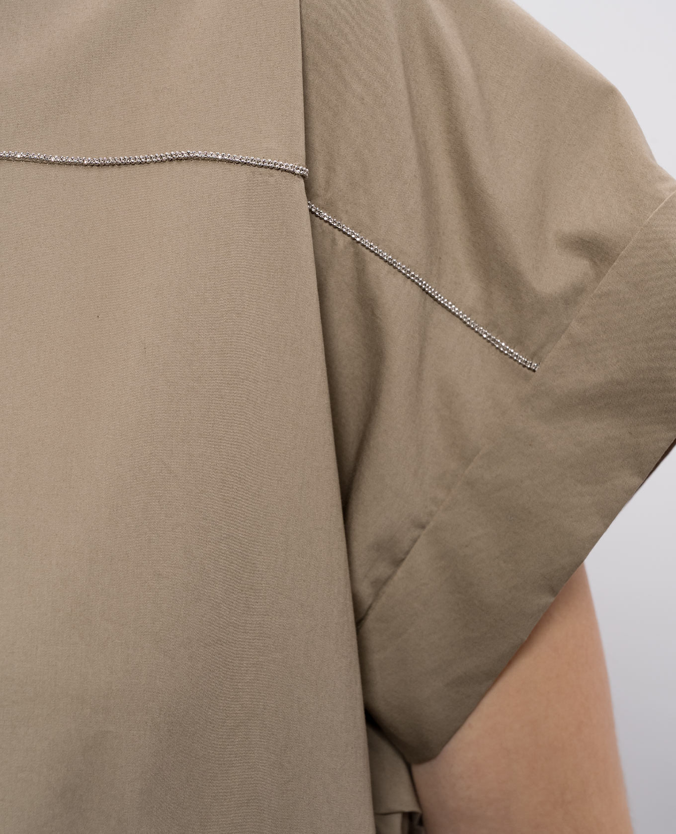 Khaki shirt dress with chain Peserico 4