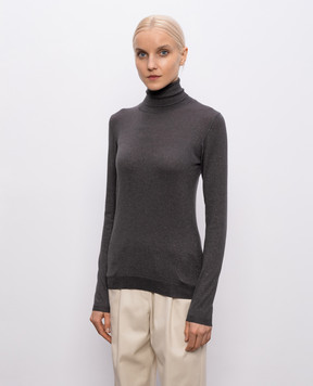 Brunello Cucinelli Gray cashmere and silk lurex turtleneck M41800063P