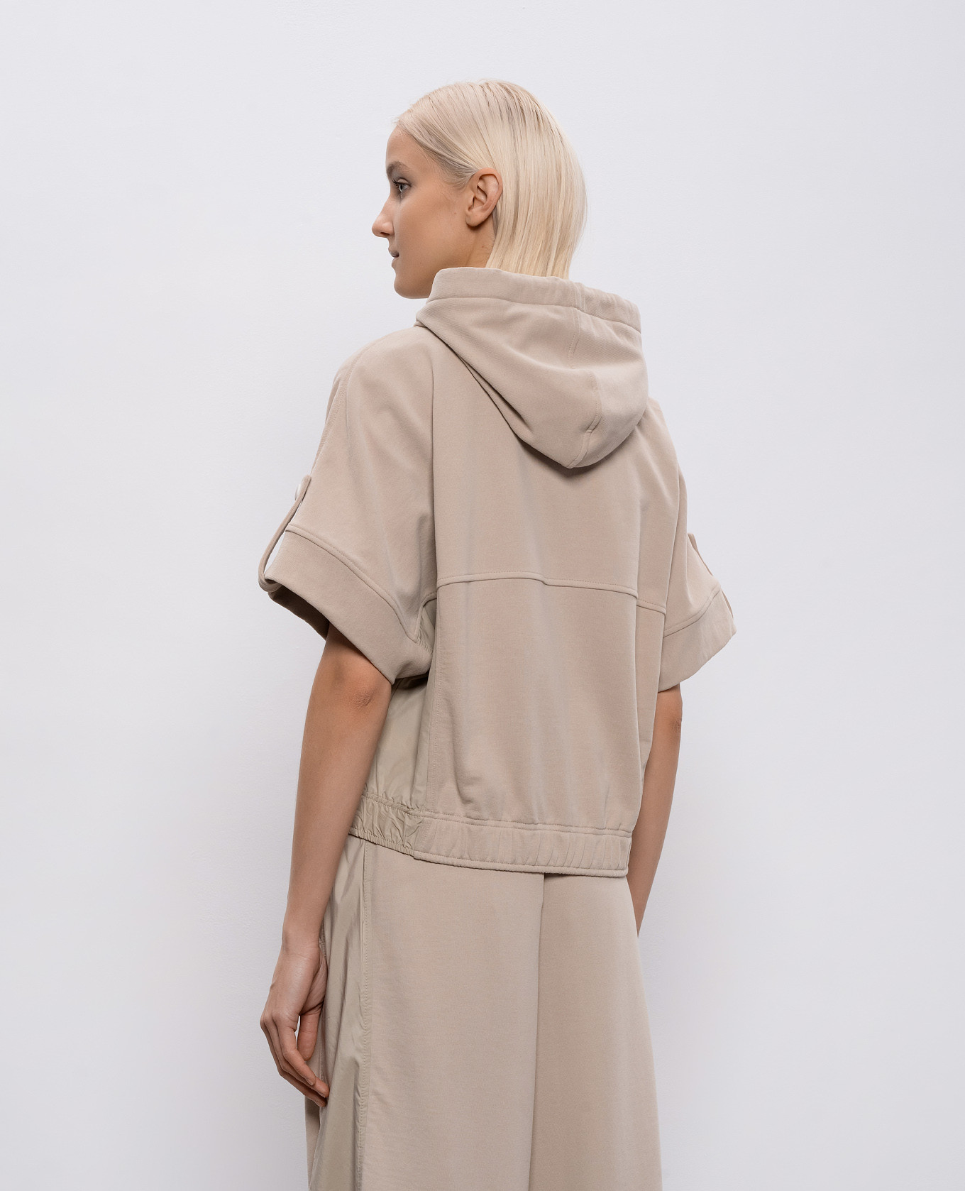 Beige short-sleeved hoodie Brunello Cucinelli 4
