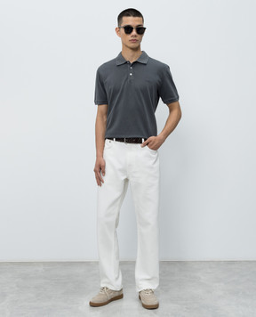 Woolrich Grey polo shirt with embroidered logo CFWOPO0065MRUT1483