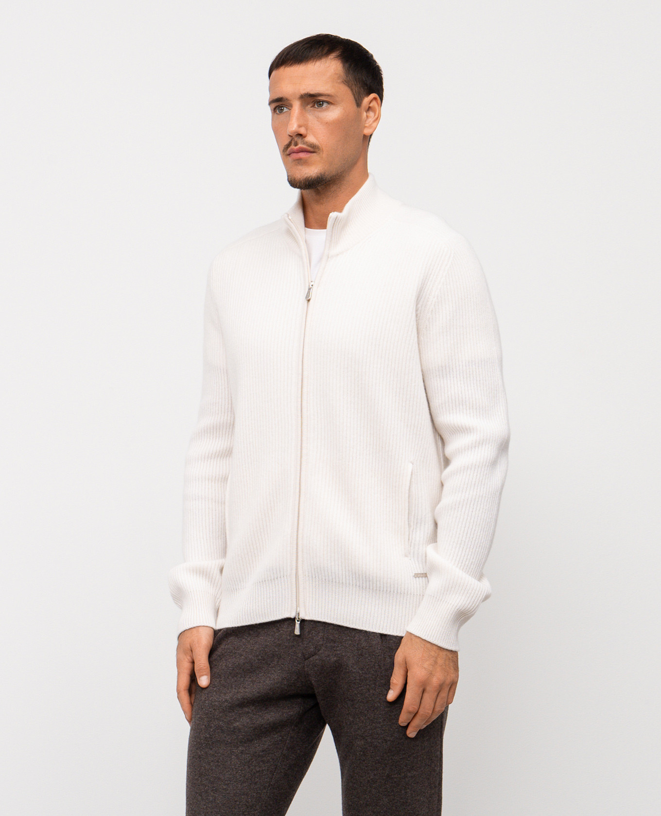 

White cashmere cardigan Enrico Mandelli