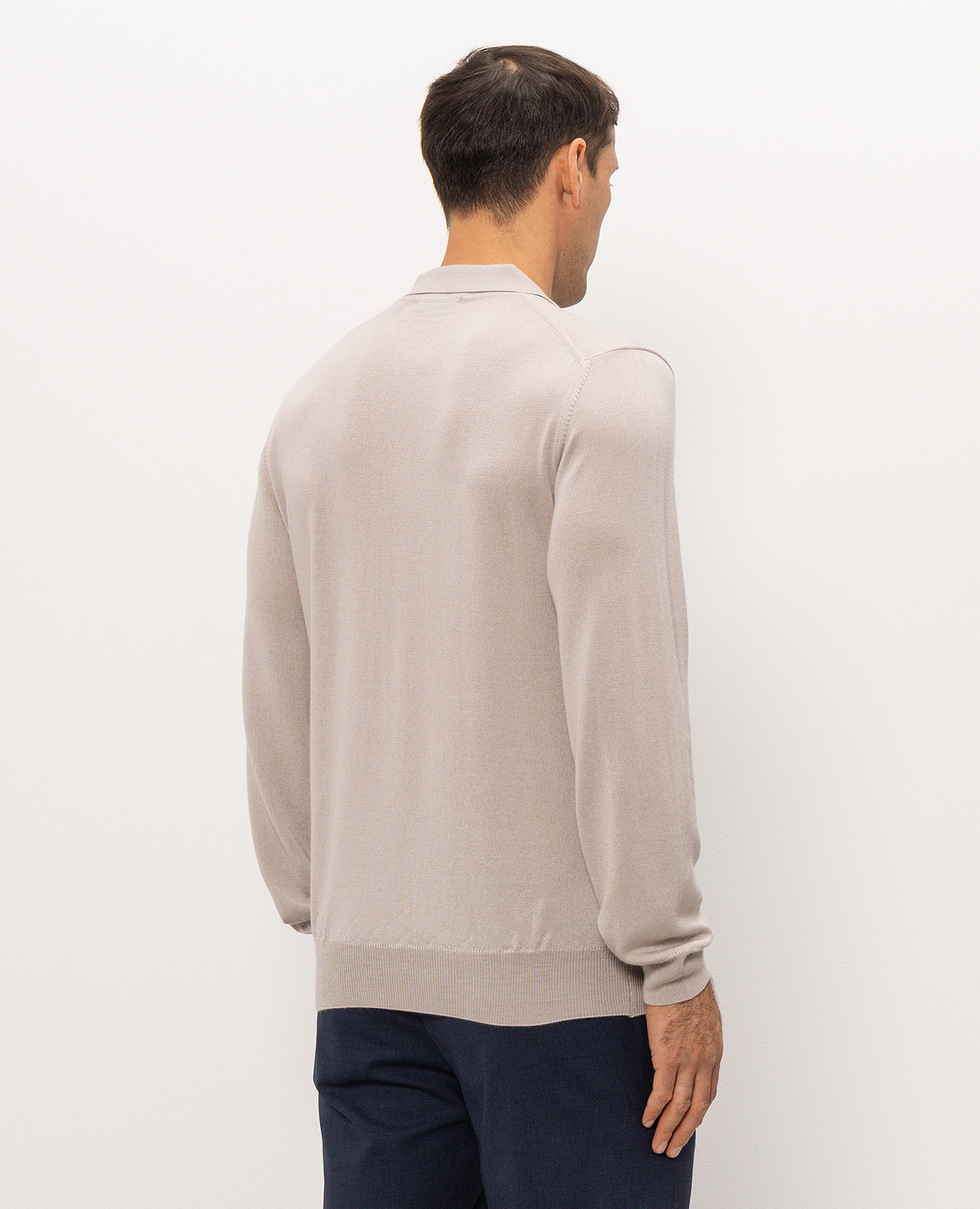 Beige wool, silk and cashmere polo shirt Cashmere&Whiskey 4