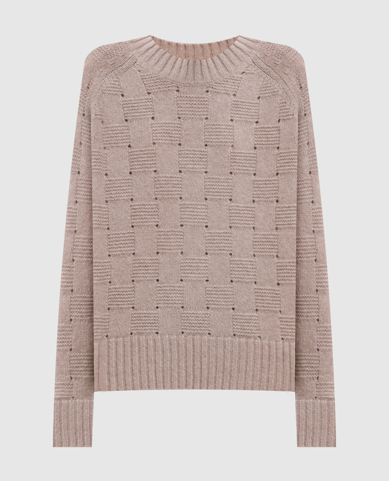Beige cashmere and silk patterned sweater Allude