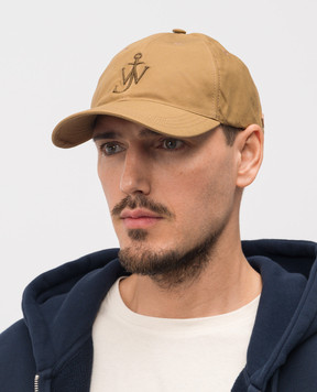 JW Anderson Brown cap with monogram embroidery AC0417FA0485m