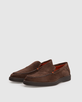 Santoni Brown suede loafers MGDG17824SMOKSVU