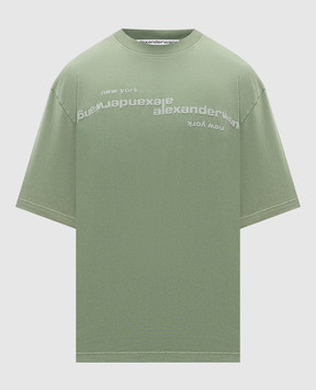 Alexander Wang Green t-shirt with textured logo print UCC3261926m