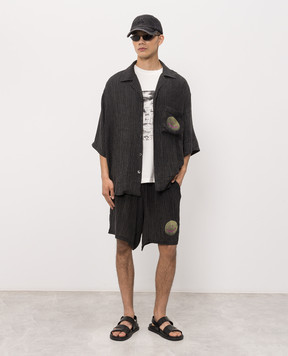 Misbhv Smile black shorts with a reaper effect 260M300