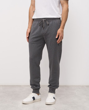 Dolce&Gabbana Grey melange joggers with logo patch GP07TZG7PZT