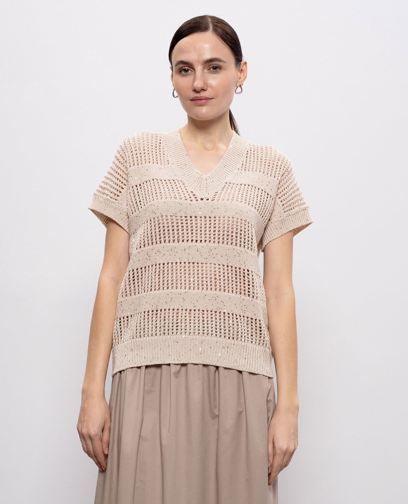 

Beige top with sequins Peserico