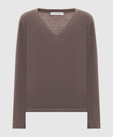 Poesis brown cashmere pullover