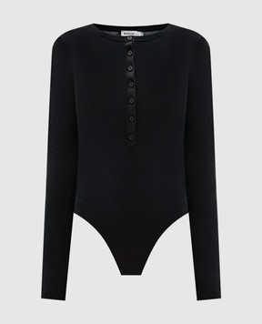 Simkhai Susanne black ribbed silk and cashmere bodysuit 5268009K