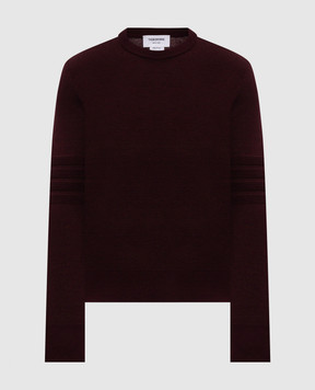 Thom Browne Burgundy sweater MILANO STITCH with wool and linen MKA586AY1055