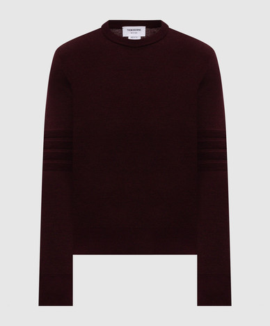 Burgundy sweater MILANO STITCH with wool and linen