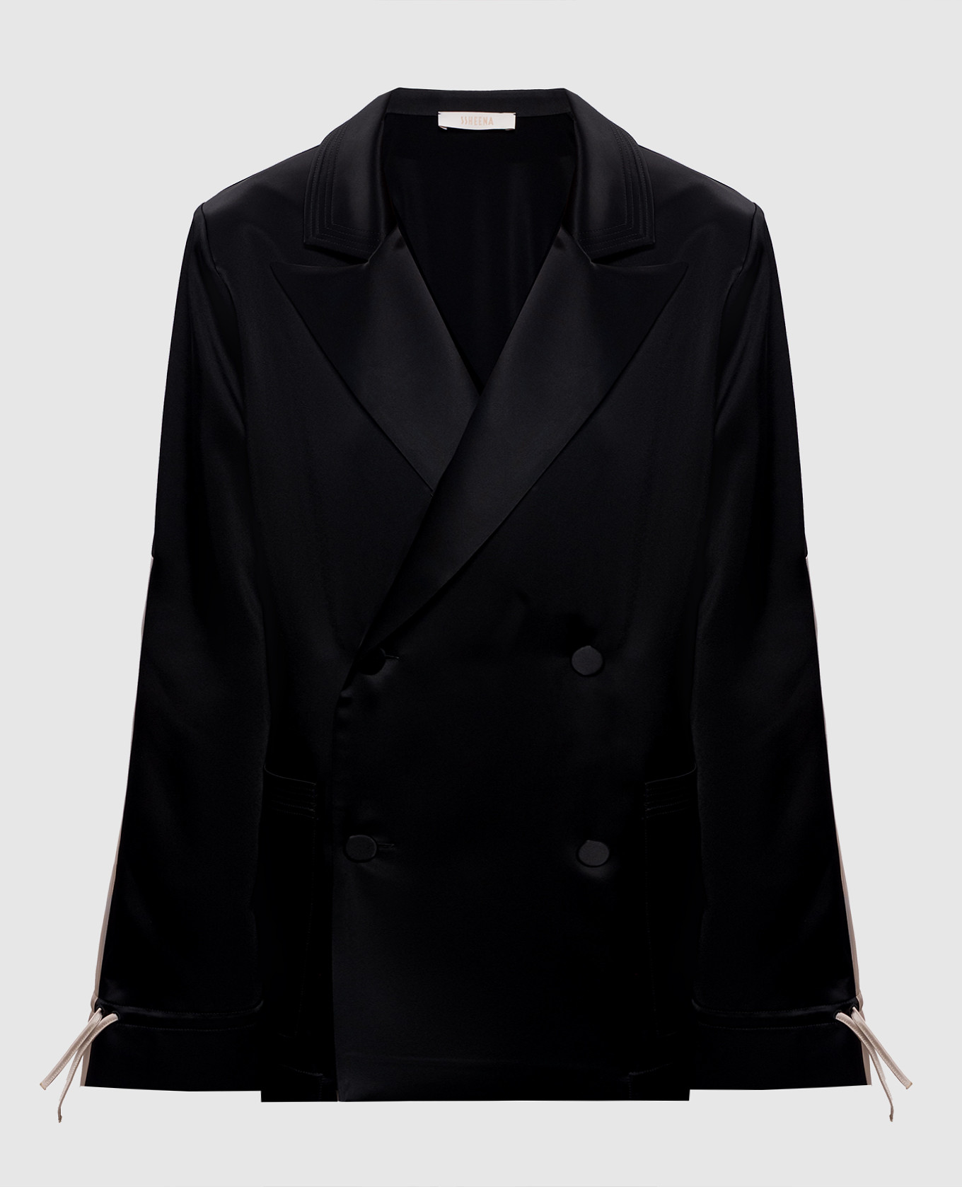 

Cometa black double-breasted jacket SSHEENA