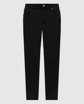 Enrico Mandelli Black jeans with logo patch 0MIAMI5861