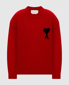 Ami Paris Red wool sweater UKS838018