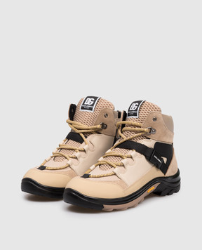 Dolce&Gabbana Children's beige combination shoes with logo DA5302AW5213236