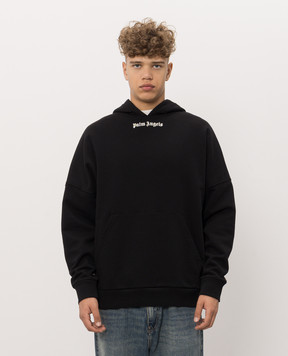 Palm Angels Black hoodie with logo print PAMBB002FL001