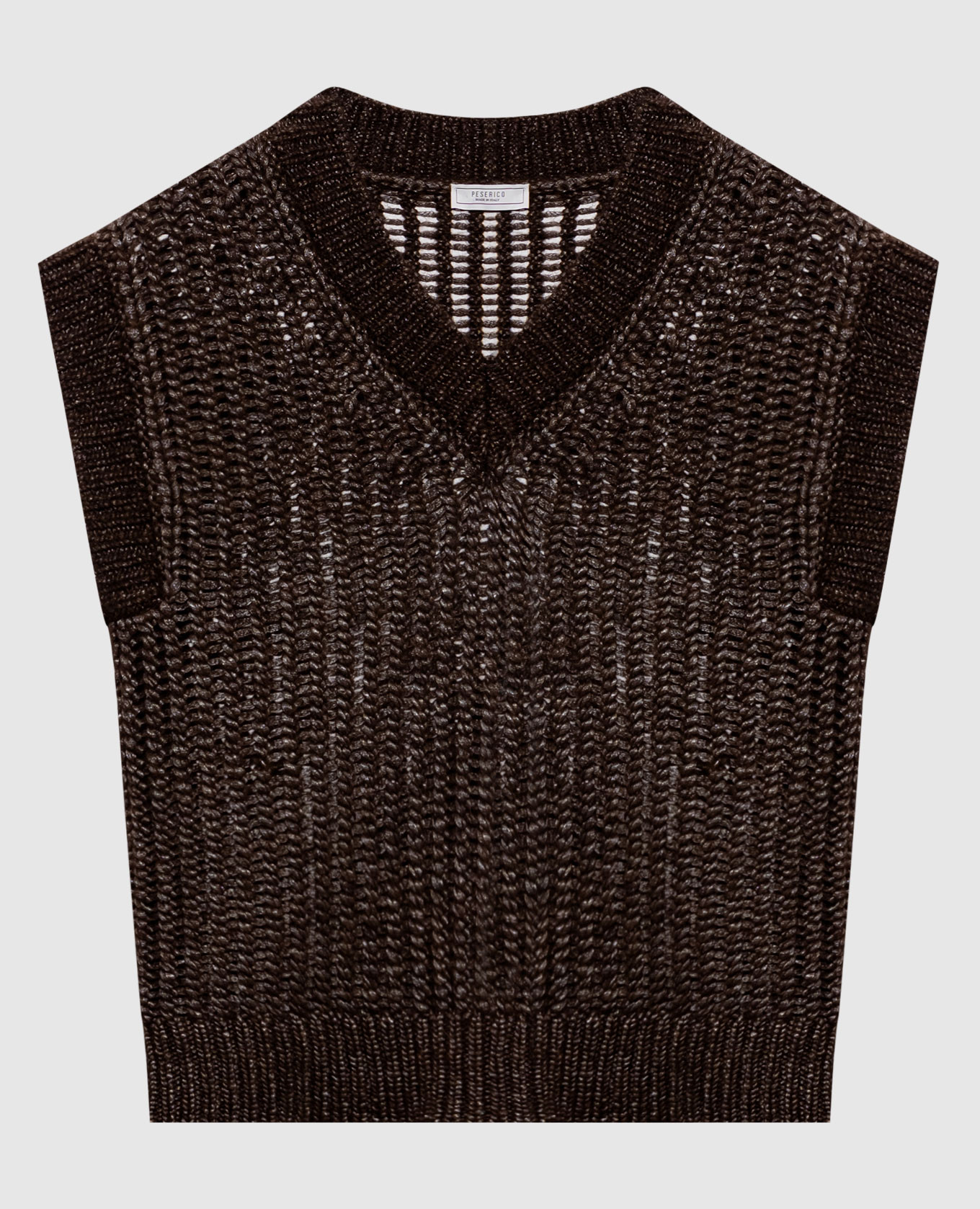 Brown alpaca wool vest Peserico