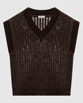 Peserico Brown alpaca wool vest S99396F0309216