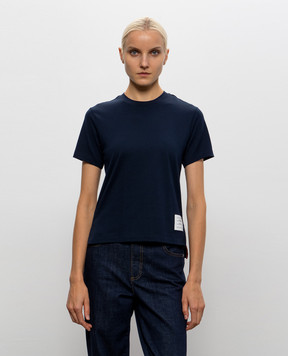 Thom Browne Blue t-shirt with logo patch FJS036A05398