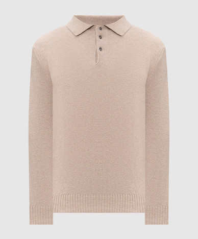 Maglione beige in lana e cashmere