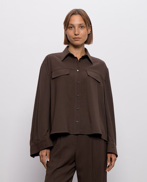 Brunello Cucinelli Brown shirt with wool MP542M1S06