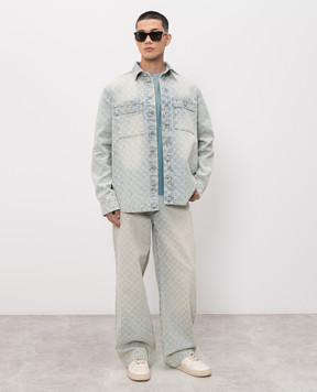 Misbhv Blue jeans with a monogram pattern 250M316